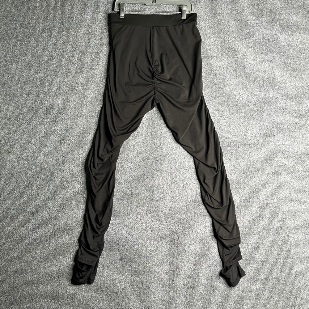Skinnify Womens Black Ruched Stacked Leggings Scrunch Butt Stirrup Cuffs Small - Picture 7 of 7